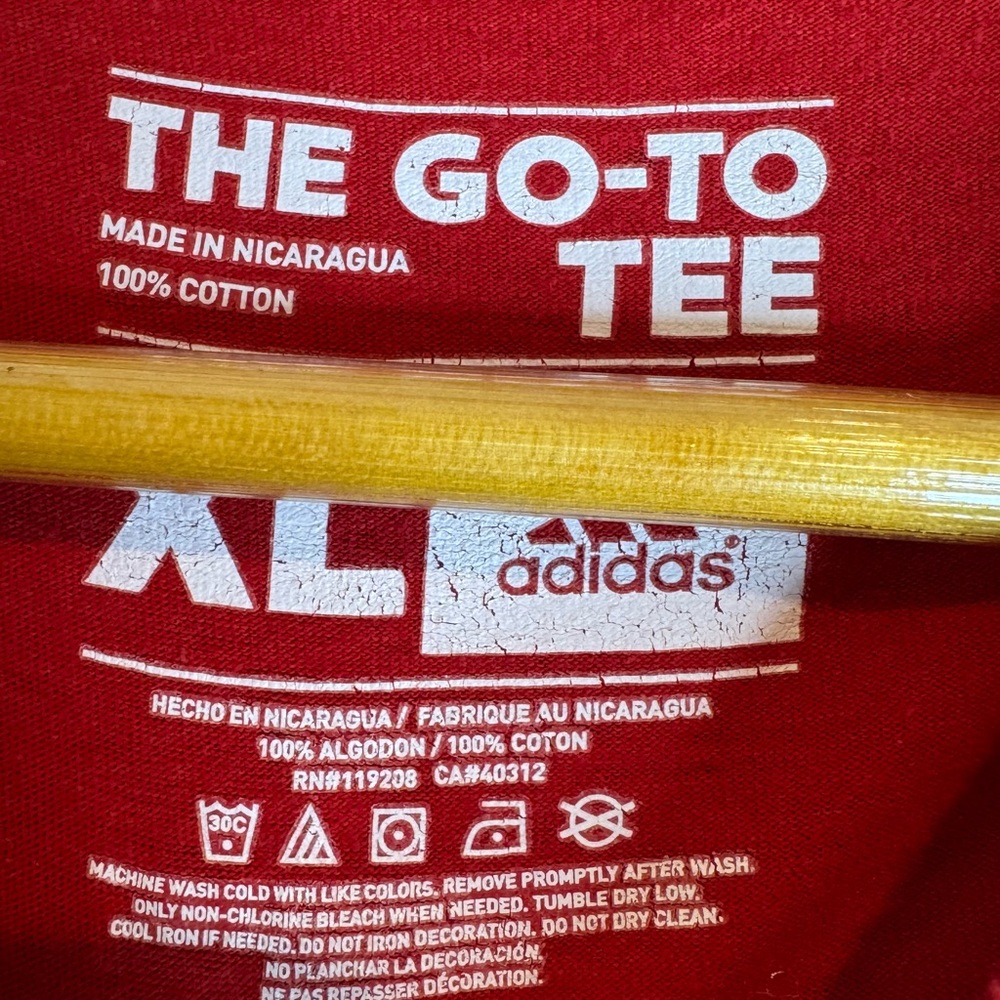 VINTAGE ADIDAS Red & Black Obsessed Men's Shirt - Picture 5 of 6